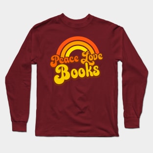 Peace Love Books - Retro Rainbow Long Sleeve T-Shirt